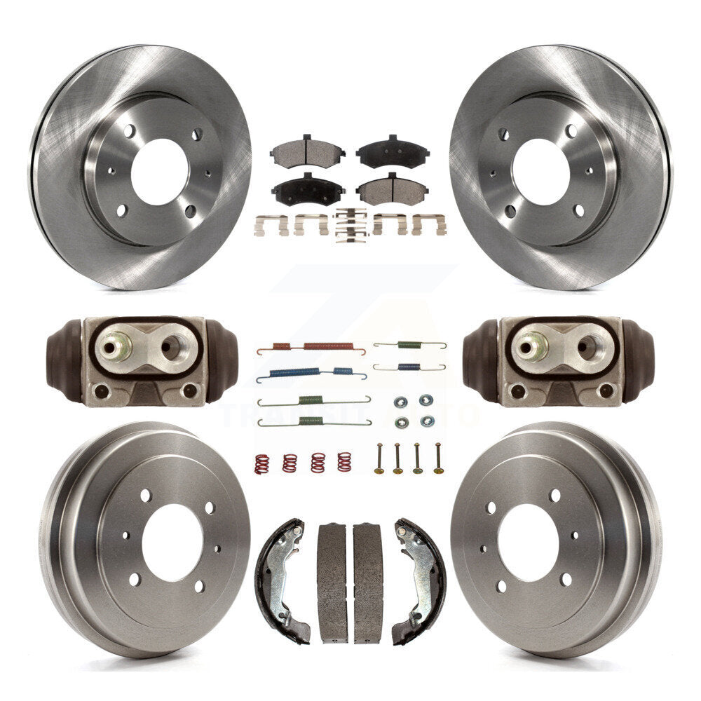 Front Rear Disc Brake Rotors Ceramic Pads And Drum Kit (9Pc) For Hyundai Elantra