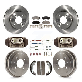 Front Rear Disc Brake Rotors Ceramic Pads And Drum Kit (9Pc) For Hyundai Elantra