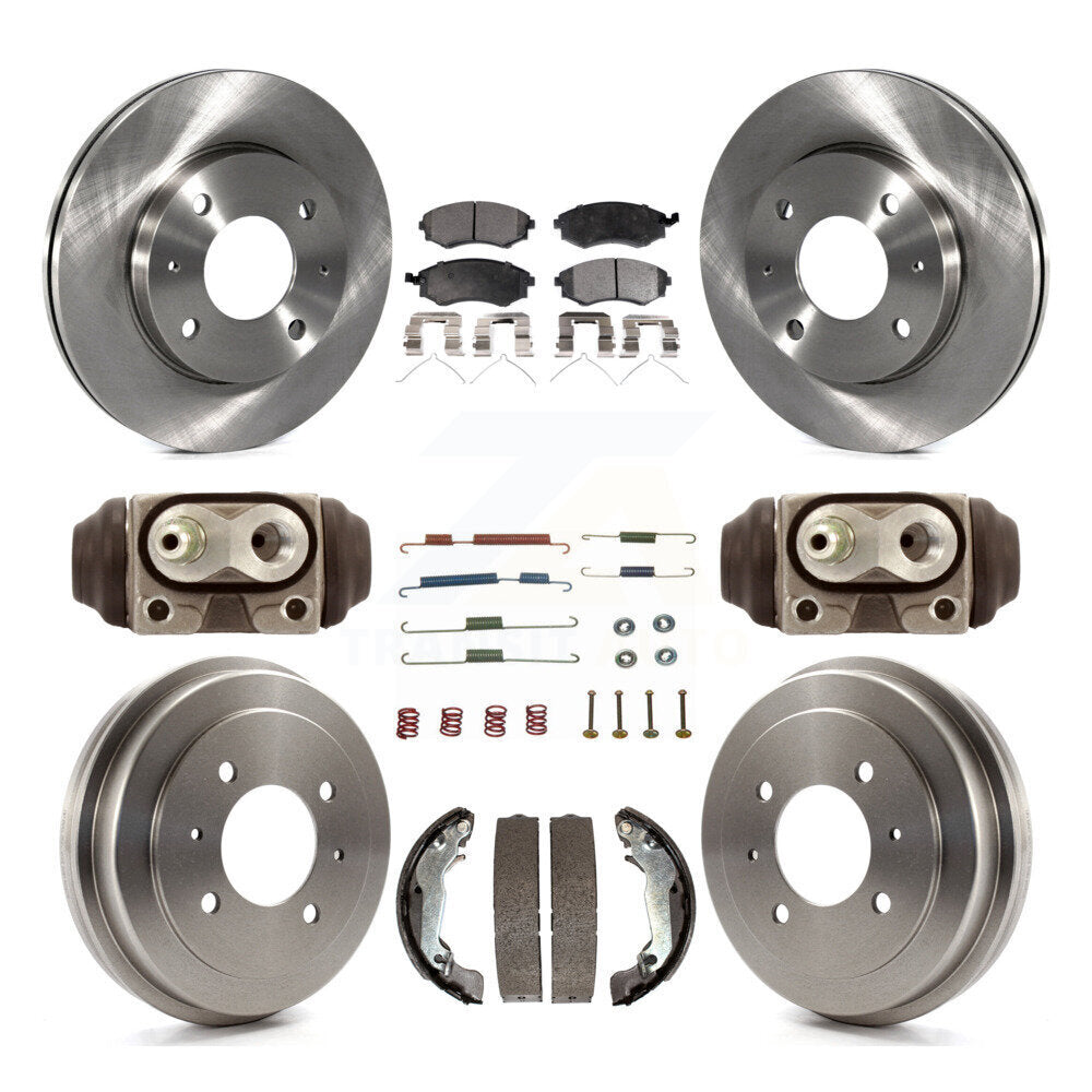 Front Rear Disc Brake Rotors Ceramic Pads And Drum Kit (9Pc) For Hyundai Elantra