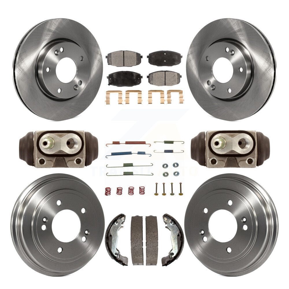 Front Rear Brake Rotor Ceramic Pad Drum Kit (9Pc) For 09 Hyundai Elantra Touring