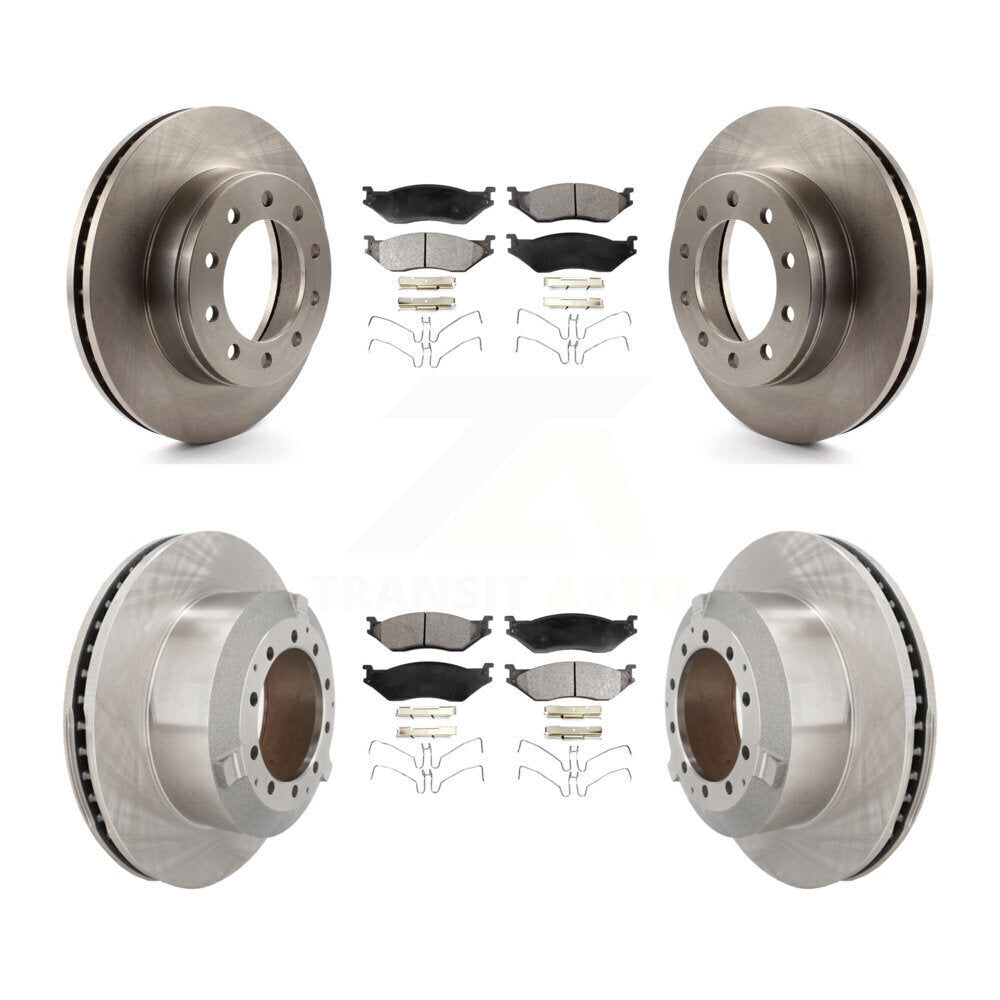 Front Rear Brake Rotor And Ceramic Pad Kit For Ford F-450 Super Duty F-550 CF500