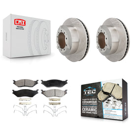 Rear Brake Rotor & Ceramic Pad Kit For Ford F-450 Super Duty F-550 International