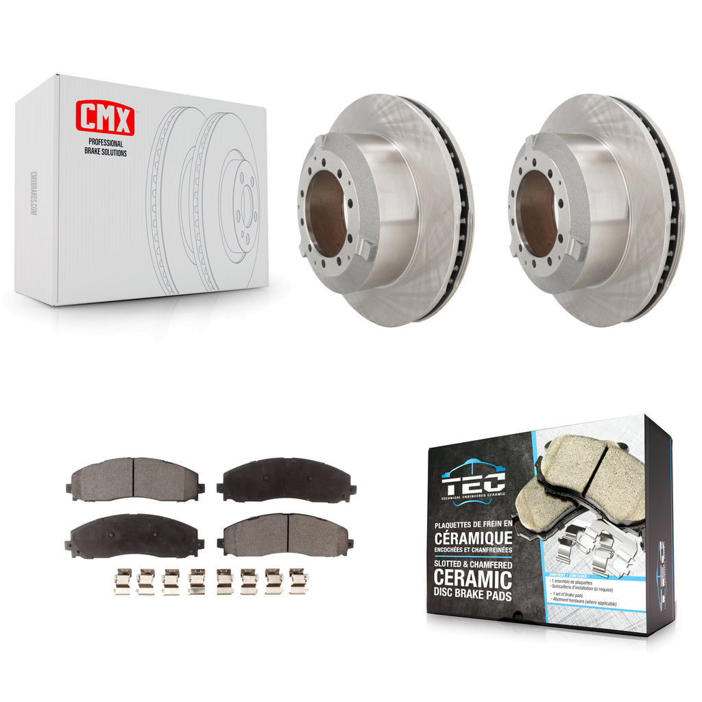 Rear Brake Rotor & Ceramic Pad Kit For 15-16 Ford F-350 Super Duty Cab Chassis