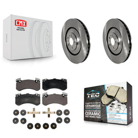 Front Disc Brake Rotors And Ceramic Pads Kit For Audi A8 Quattro S7 S8