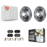 Rear Disc Brake Rotors Ceramic Pad Kit For 2017-2018 Dodge Charger RWD with 5.7L