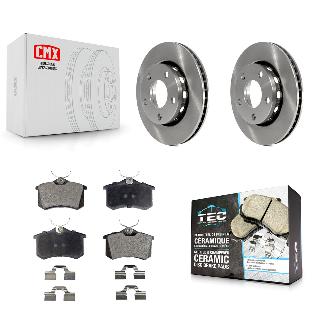 Rear Brake Rotor Ceramic Pad Kit For 2002 Audi S4 With 256mm Diameter K8T-104439