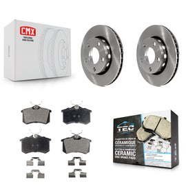 Rear Brake Rotor Ceramic Pad Kit For 2002 Audi S4 With 256mm Diameter K8T-104439