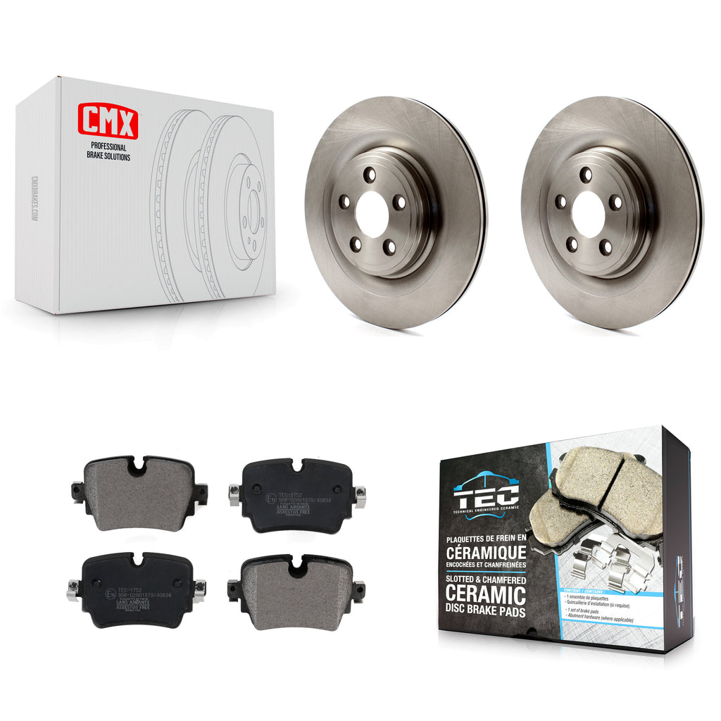 Rear Brake Rotors Ceramic Pad Kit For 16 Jaguar XJ L Portfolio/R-Sport with 3.0L