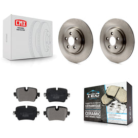 Rear Brake Rotors Ceramic Pad Kit For 16 Jaguar XJ L Portfolio/R-Sport with 3.0L