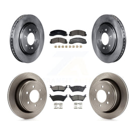 Front Rear Brake Rotors Ceramic Pad Kit For Ford F-150 With Manual Parking