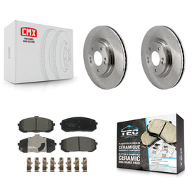 Front Disc Brake Rotors And Ceramic Pads Kit For Hyundai Sonata Kia K5