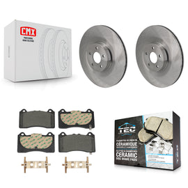 Front Disc Brake Rotors And Ceramic Pads Kit For 2016-2018 Ford Focus RS