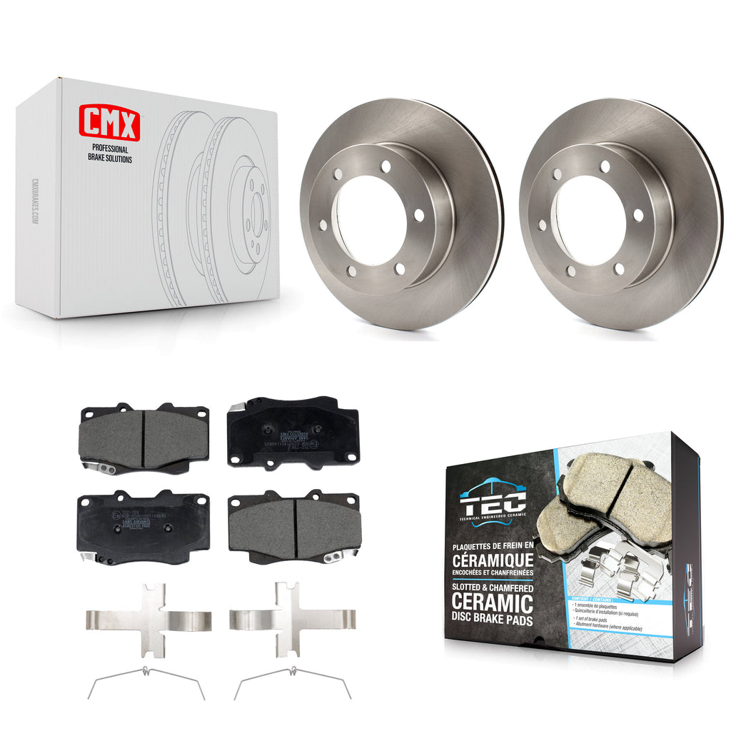 Front Brake Rotors Ceramic Pad Kit For 1999-2004 Toyota Tacoma With 6 Lug Wheels