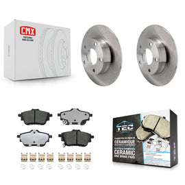 Rear Brake Rotors & Ceramic Pad Kit For 2020-2023 Nissan Sentra Disc rear brakes