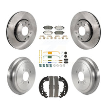 Load image into Gallery viewer, Front Rear Disc Brake Rotors Ceramic Pads And Drum Kit (7Pc) For Nissan Kicks