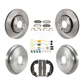 Front Rear Disc Brake Rotors Ceramic Pads And Drum Kit (7Pc) For Nissan Kicks