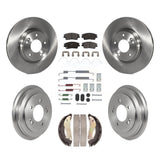 Front Rear Brake Rotor Ceramic Pad Drum Kit (7Pc) For 17-20 Hyundai Elantra 1.6L