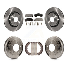 Front Rear Brake Rotors Ceramic Pad Drum Kit For 2009 Mitsubishi Lancer Ralliart