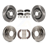 Front Rear Brake Rotors Ceramic Pad Drum Kit For 2009 Mitsubishi Lancer Ralliart