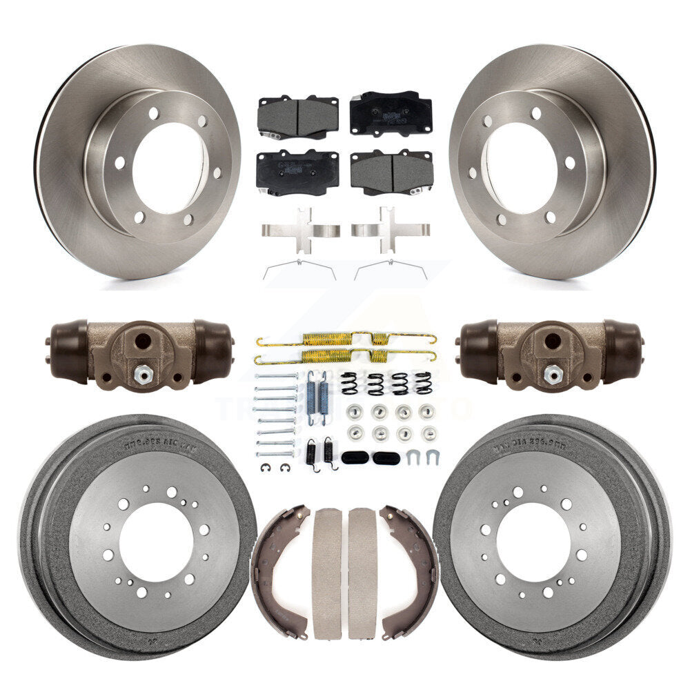Front Rear Disc Brake Rotors Ceramic Pads And Drum Kit (9Pc) For Toyota Tacoma