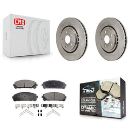 Front Brake Rotor Ceramic Pad Kit For Toyota Sienna RAV4 Prime bZ4X Subaru Crown