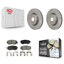 Front Brake Rotor Ceramic Pad Kit For 19-20 Toyota 86 Base GT With Brembo Brakes