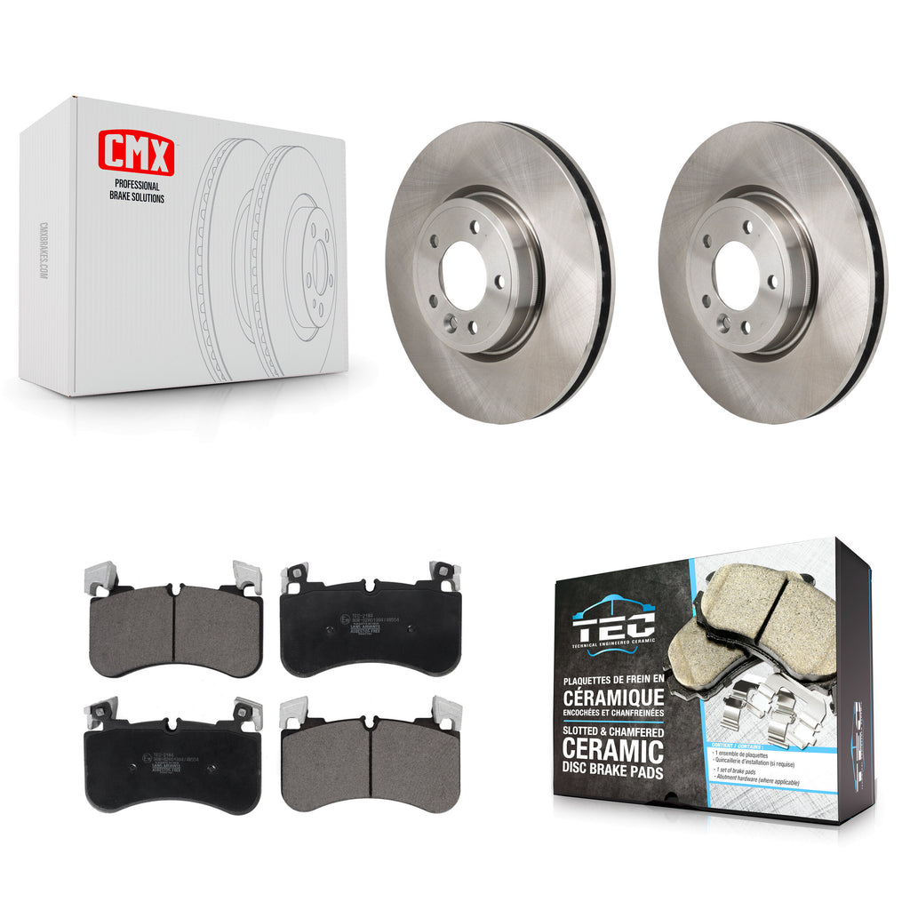 Front Disc Brake Rotors And Ceramic Pad Kit For 2021 Land Rover Range Sport 3.0L