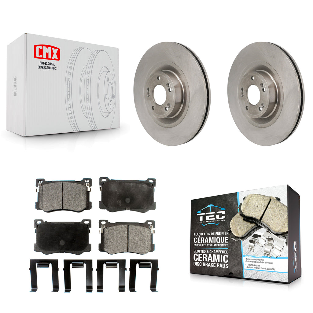 Front Disc Brake Rotors And Ceramic Pads Kit For Hyundai Genesis G80 5.0L