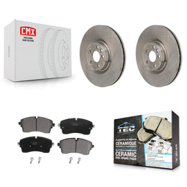 Front Disc Brake Rotor Ceramic Pad Kit For Land Rover Range Evoque Jaguar E-Pace