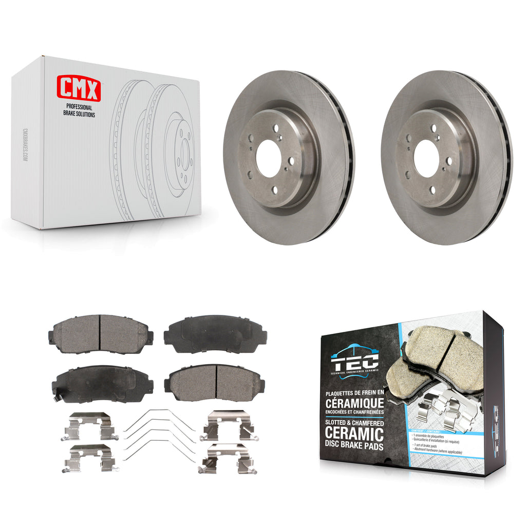 Front Disc Brake Rotors And Ceramic Pads Kit For 2021-2023 Acura TLX 2.0L