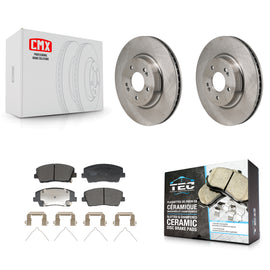 Front Disc Brake Rotors And Ceramic Pads Kit For Genesis G70 Kia Stinger