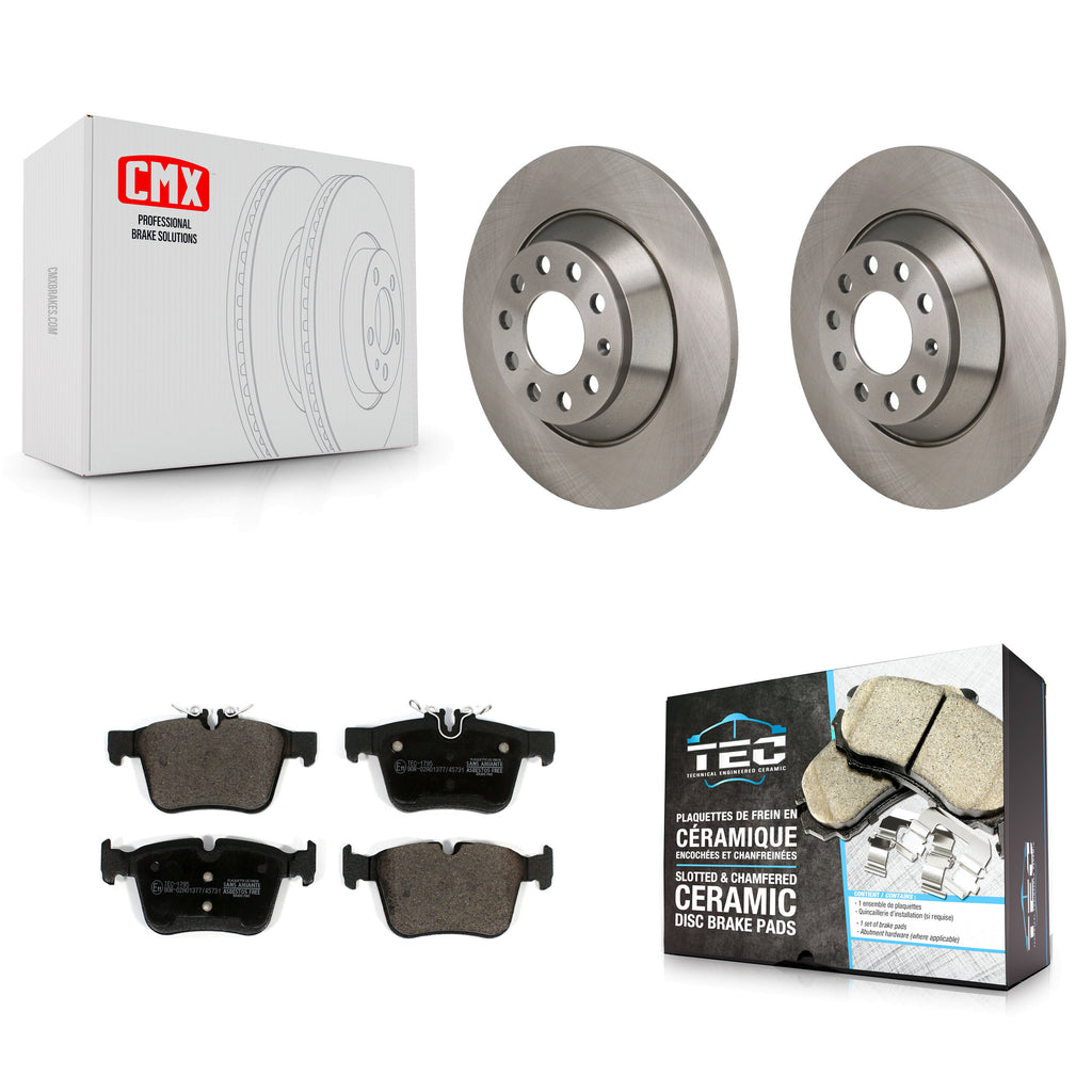 Rear Brake Rotors & Ceramic Pad Kit For Mercedes-Benz C300 Without Sport Package