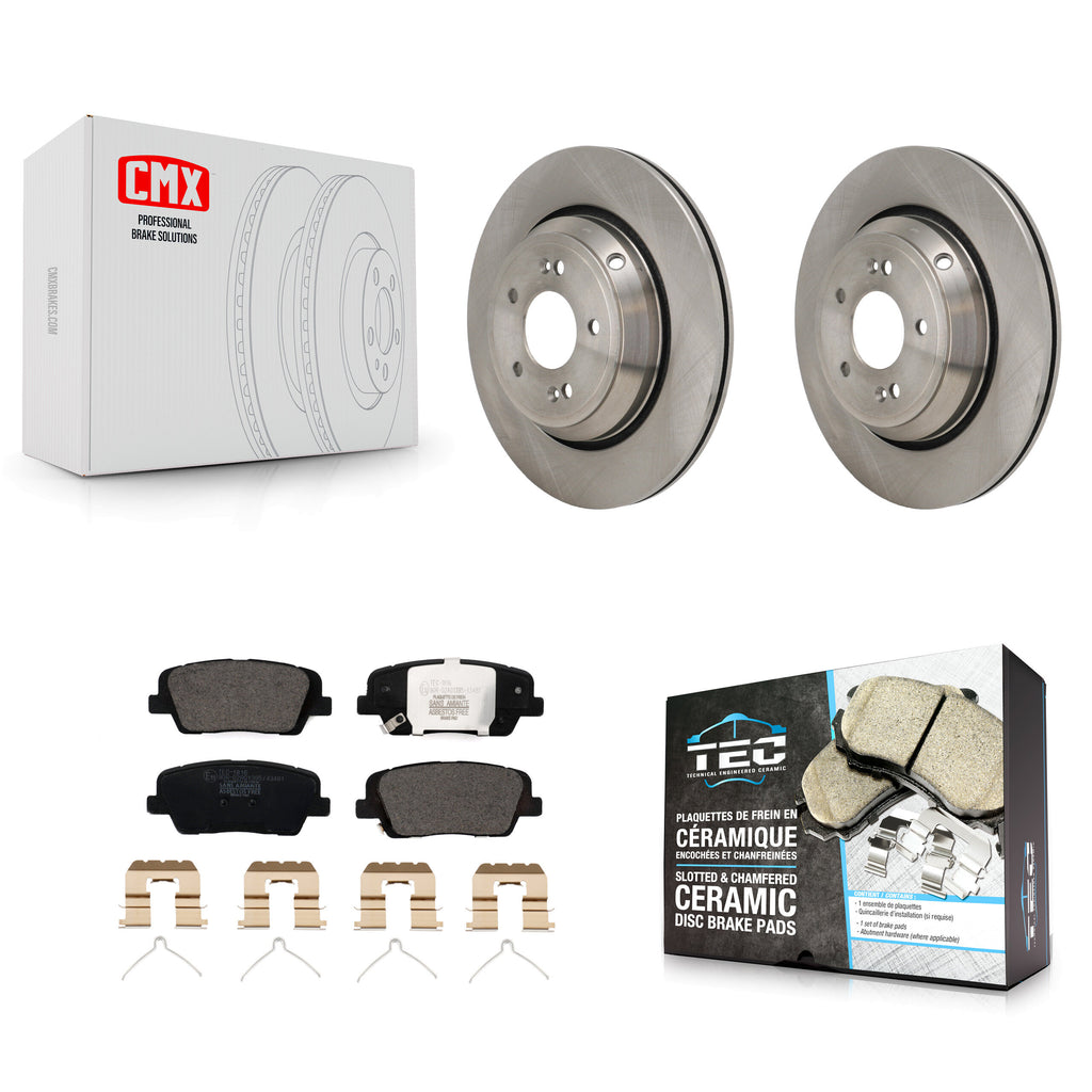 Rear Disc Brake Rotors And Ceramic Pads Kit For Genesis G70 Kia Stinger G80