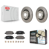 Rear Brake Rotors & Ceramic Pad Kit For 20-22 Tesla Y With Gray Painted Calipers