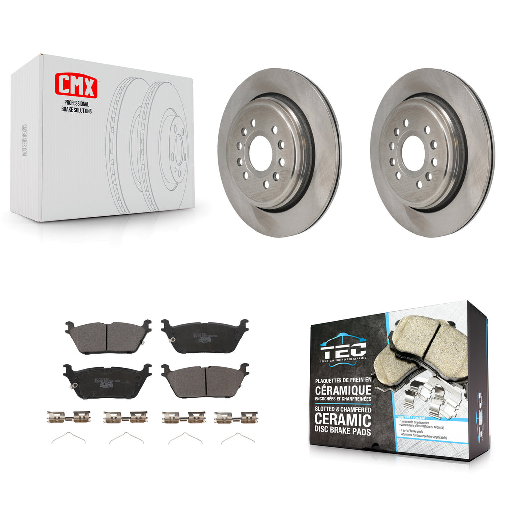 Rear Disc Brake Rotors And Ceramic Pads Kit For Ram 1500 Jeep Wagoneer