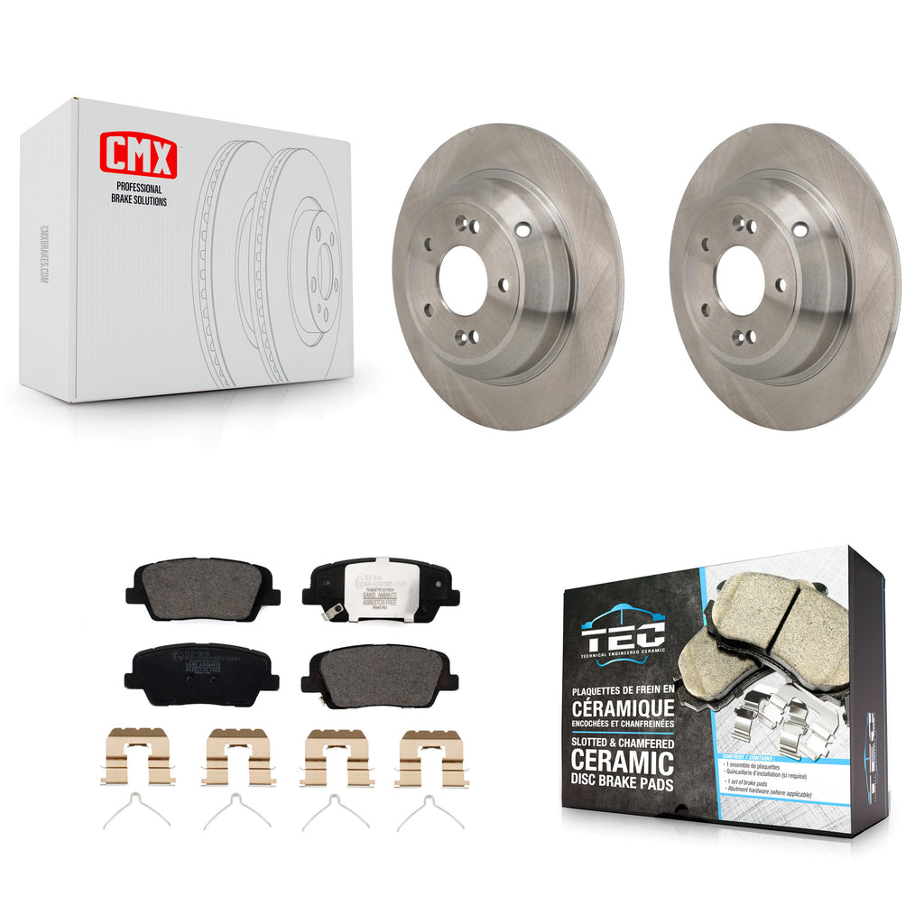 Rear Disc Brake Rotors And Ceramic Pads Kit For Genesis G70 Kia Stinger