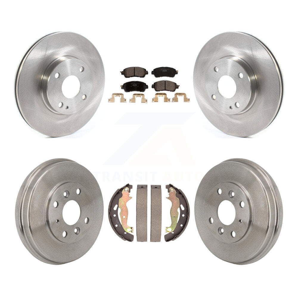 Front Rear Disc Brake Rotors Ceramic Pads And Drum Kit For Toyota Yaris iA Scion