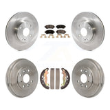 Front Rear Disc Brake Rotors Ceramic Pads And Drum Kit For Toyota Yaris iA Scion