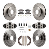 Front Rear Disc Brake Rotors Ceramic Pads And Drum Kit (9Pc) For Honda Civic