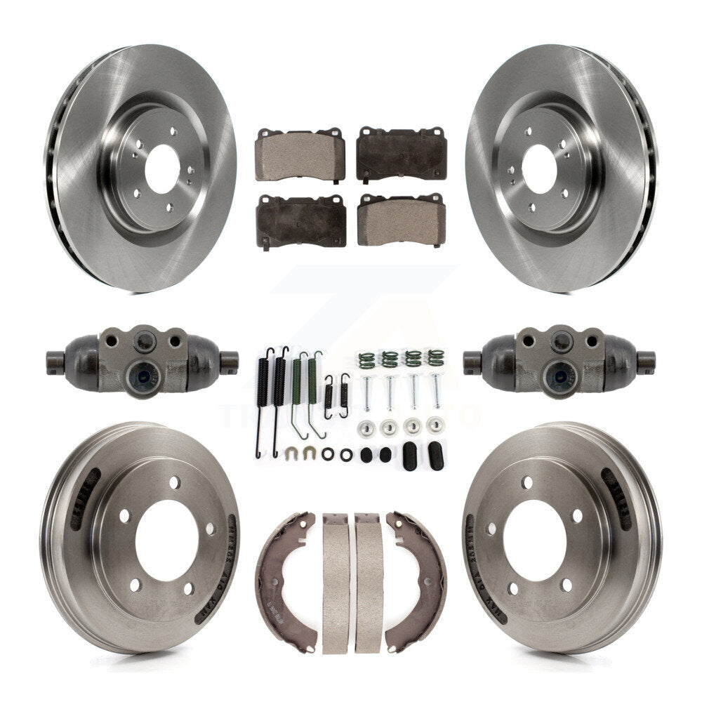 Front Rear Disc Brake Rotor Ceramic Pad And Drum Kit (9Pc) For Mitsubishi Lancer