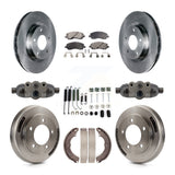 Front Rear Brake Rotor Ceramic Pad Drum Kit (9Pc) For 2008 Mitsubishi Lancer GTS