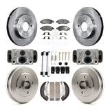 Front Rear Brake Rotors Ceramic Pad & Drum Kit (9Pc) For Nissan Versa Note Micra