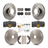 Front Rear Brake Rotor Ceramic Pad And Drum Kit (9Pc) For 2015 Toyota Tacoma RWD