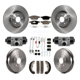 Front Rear Brake Rotor Ceramic Pad Drum Kit (9Pc) For 13 Ford Focus ST FMSI=1004