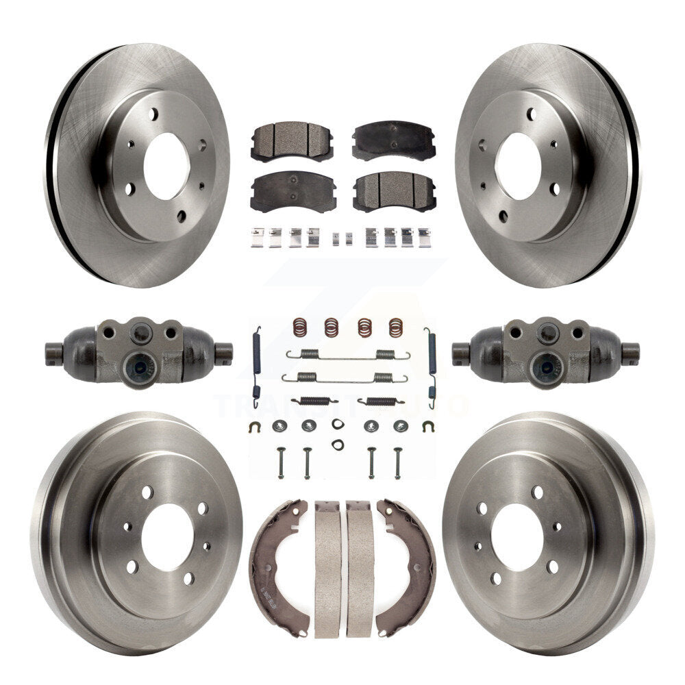 Front Rear Disc Brake Rotor Ceramic Pad And Drum Kit (9Pc) For Mitsubishi Lancer