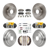 Front Rear Brake Rotor Ceramic Pad & Drum Kit (9Pc) For 2012-2017 Hyundai Accent