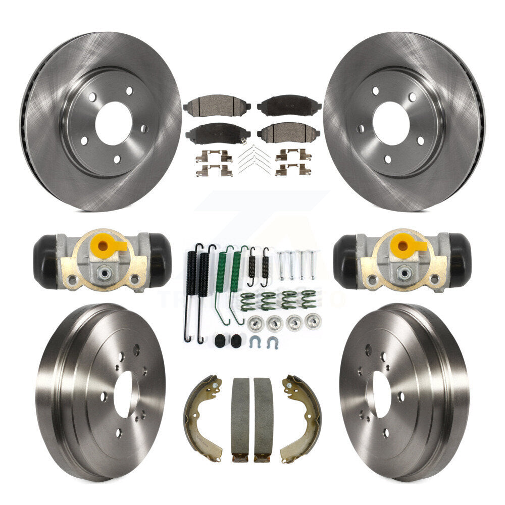 Front Rear Brake Rotor Ceramic Pad And Drum Kit (9Pc) For Nissan NV200 Chevrolet