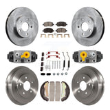 Front Rear Brake Rotor Ceramic Pad & Drum Kit (9Pc) For Chevrolet Cobalt Pontiac