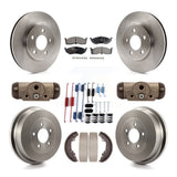 Front Rear Disc Brake Rotors Ceramic Pads And Drum Kit (9Pc) For Chrysler Grand Voyager K8T-105778