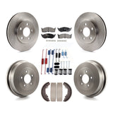 Front Rear Disc Brake Rotors Ceramic Pads And Drum Kit (7Pc) For Chrysler Grand Voyager K8T-105823